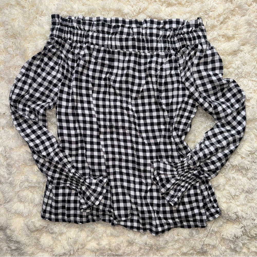 Gingham Off-Shoulder Top